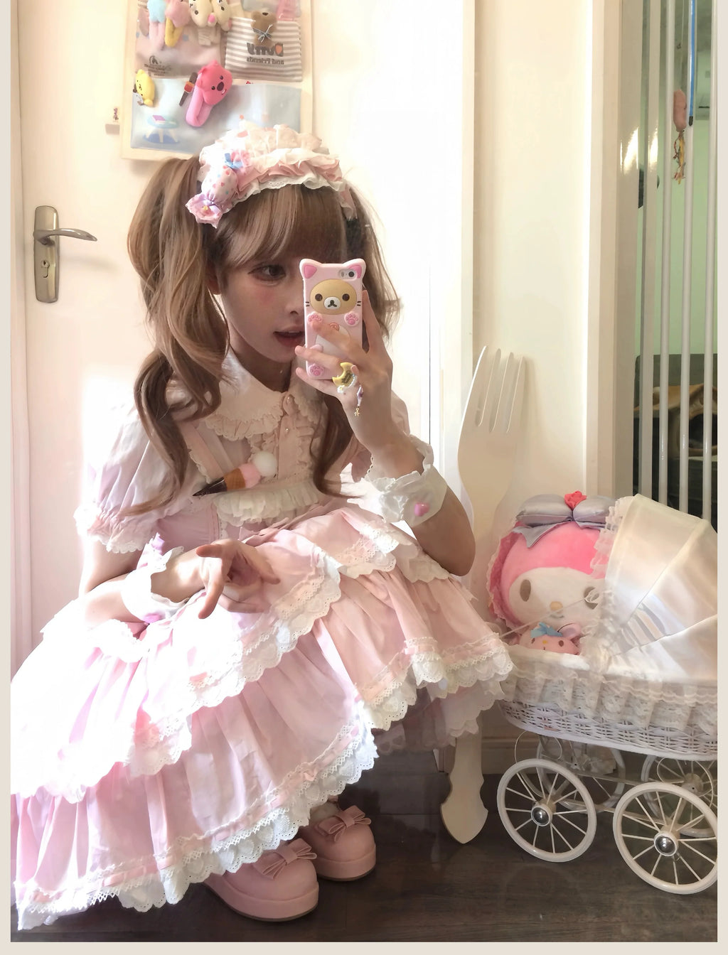Otome Heart Cotton Old School Lolita JSK Dress Suit and Accessories - image 29