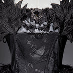 Star Swan Dream - Black Gothic Lolita JSK Dress, Swan Embroidery - image 22