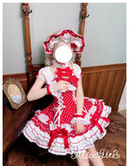 Old School Lolita Halter Neck OP Dress, Polka Dot Accent - image 24