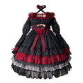 Night of Berea Gothic Lolita OP Dress in Black and Red - image 25