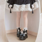 Milk Bear - Winter Lolita Shoes Thick Sole Fleece Snow Boots - image 11