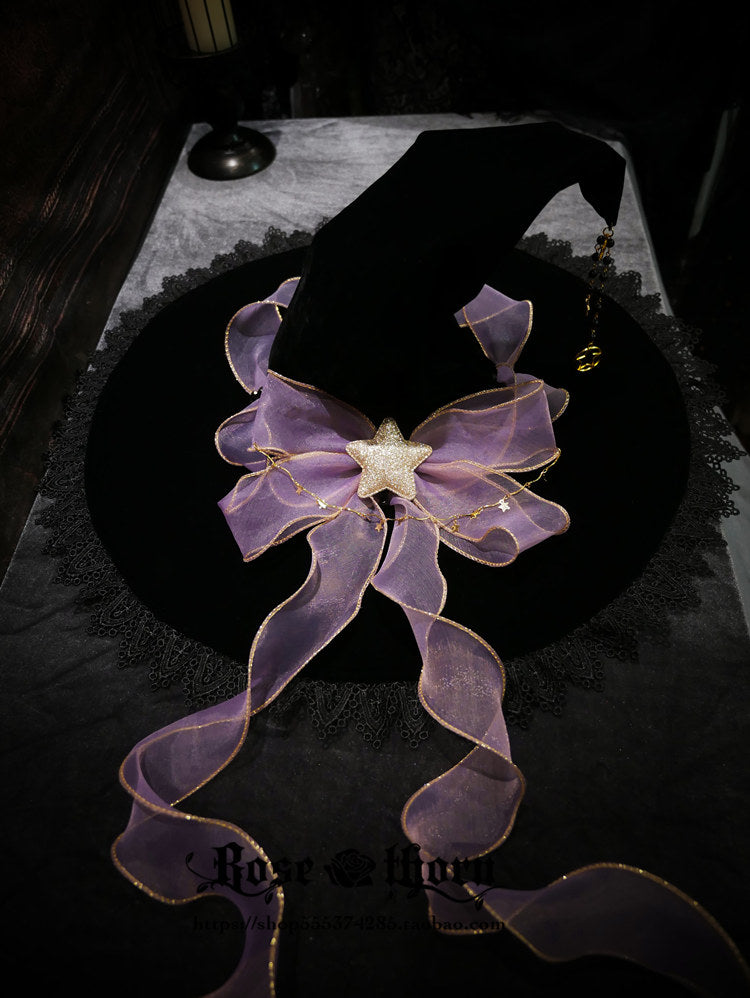 Twinkle Veil Lolita Halloween Witch Hat - image 29