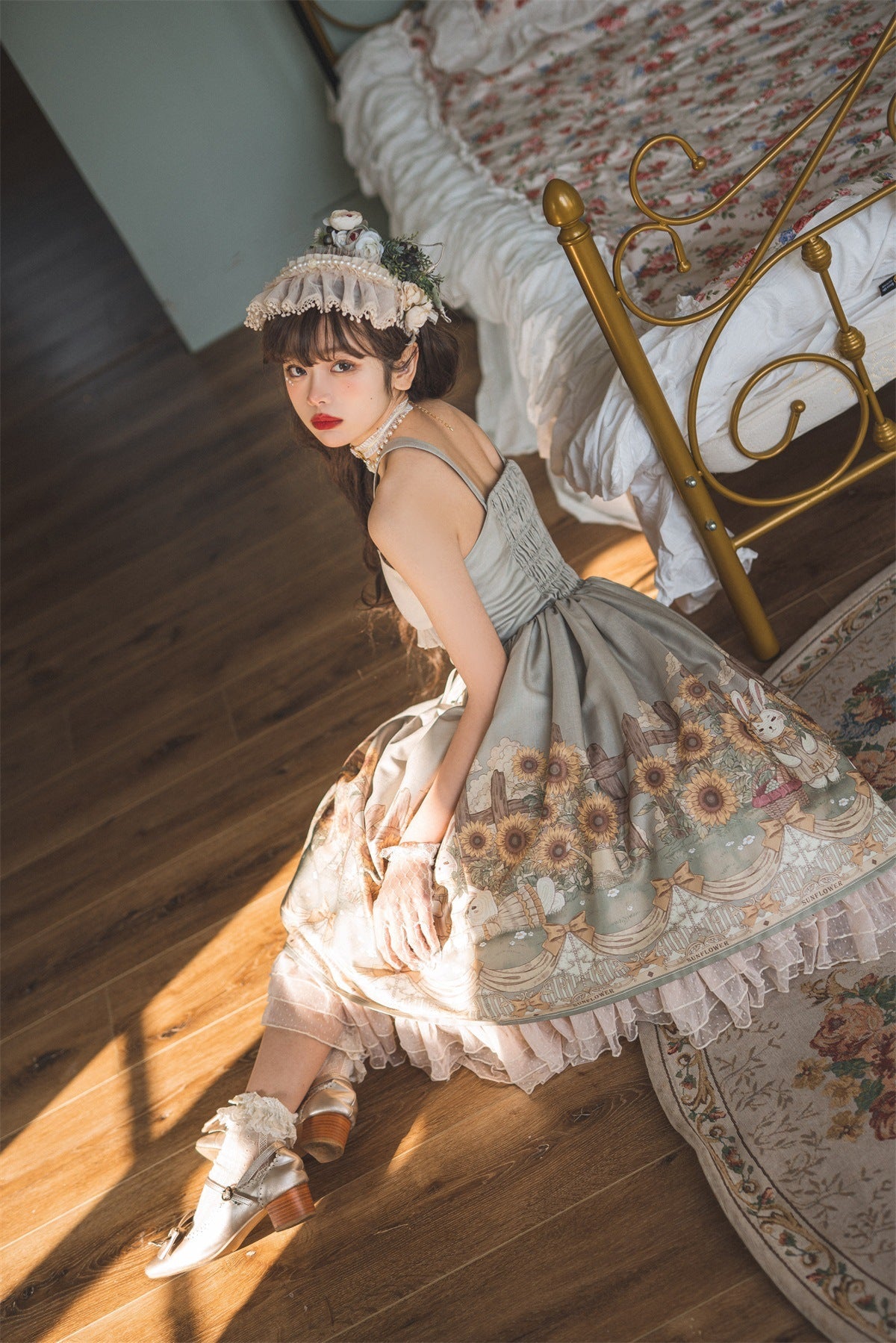 Flower and Letter - Classic Lolita JSK Dress - image 8