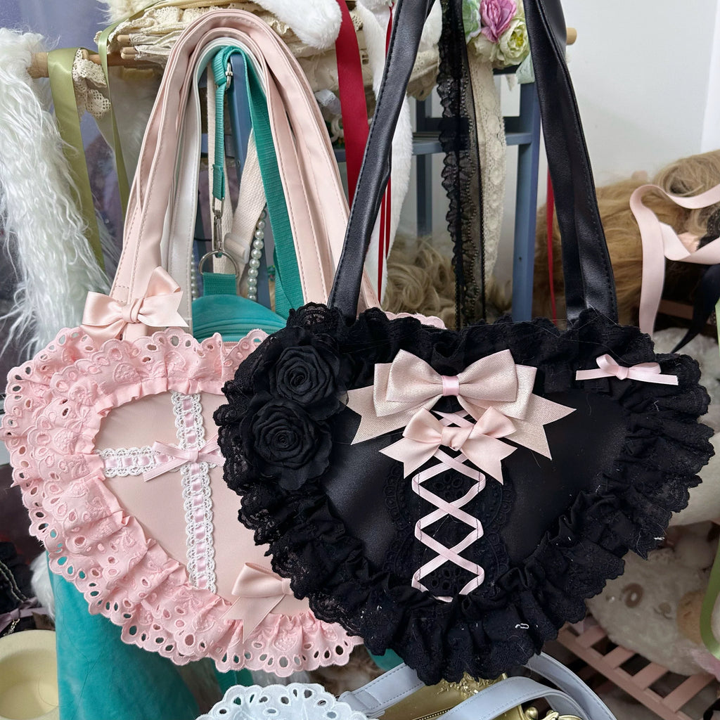 Sweet Lolita Bag Heart-shaped Lace Bag Multicolors - image 23