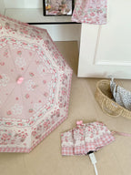 Foldable Printed UPF50+ Lolita Parasol with Black Coating - image 5