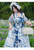 Mulberry Poetry Collection - Plus Size Lolita Printed Top & Skirt Set with Embroidery - image 9