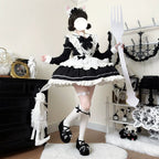 Sweet Bunny Pom-pom - Maid Lolita Bunny Ear Collar OP Dress, Detachable Apron and Accessories - image 7