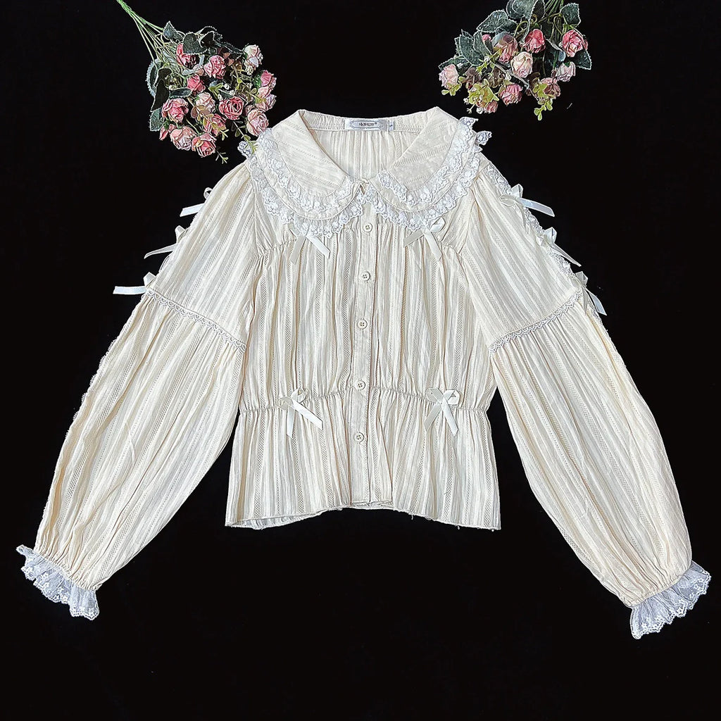 Sweet Lolita Doll Collar High-Waisted Blouse - image 43