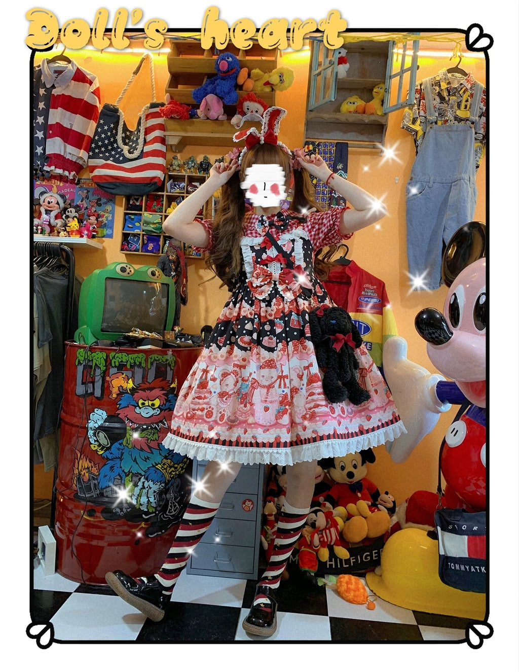 Macaron Lolita Cute Stripe Socks - image 9