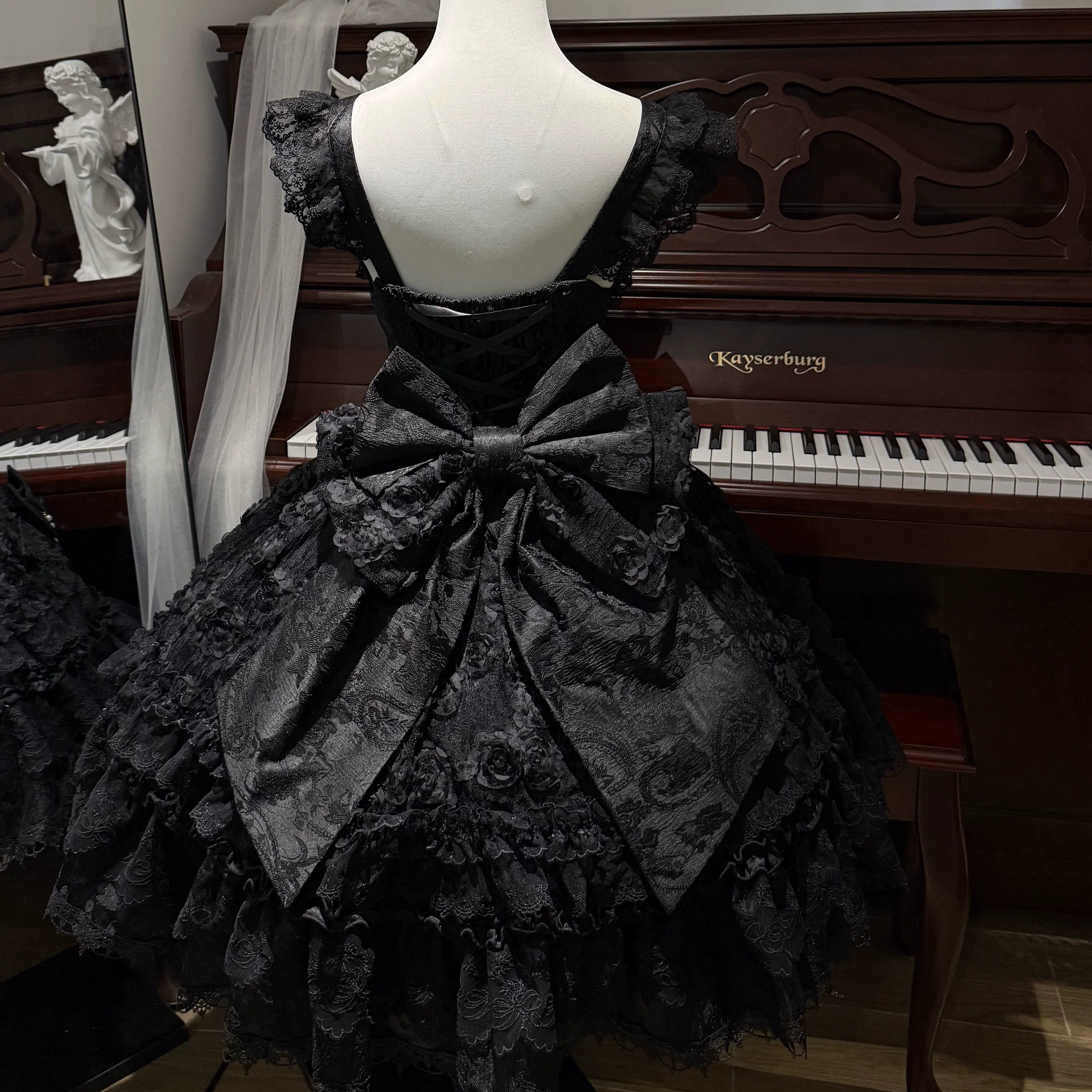 Rose Princess - Halloween Gothic Lolita JSK, Sheer Rose Dress - image 18