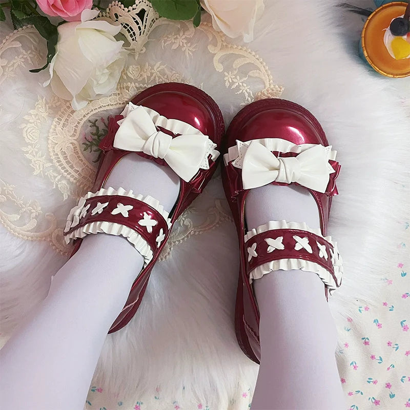 Cute Bow Candy-Colored Lolita Flat Shoes - image 37