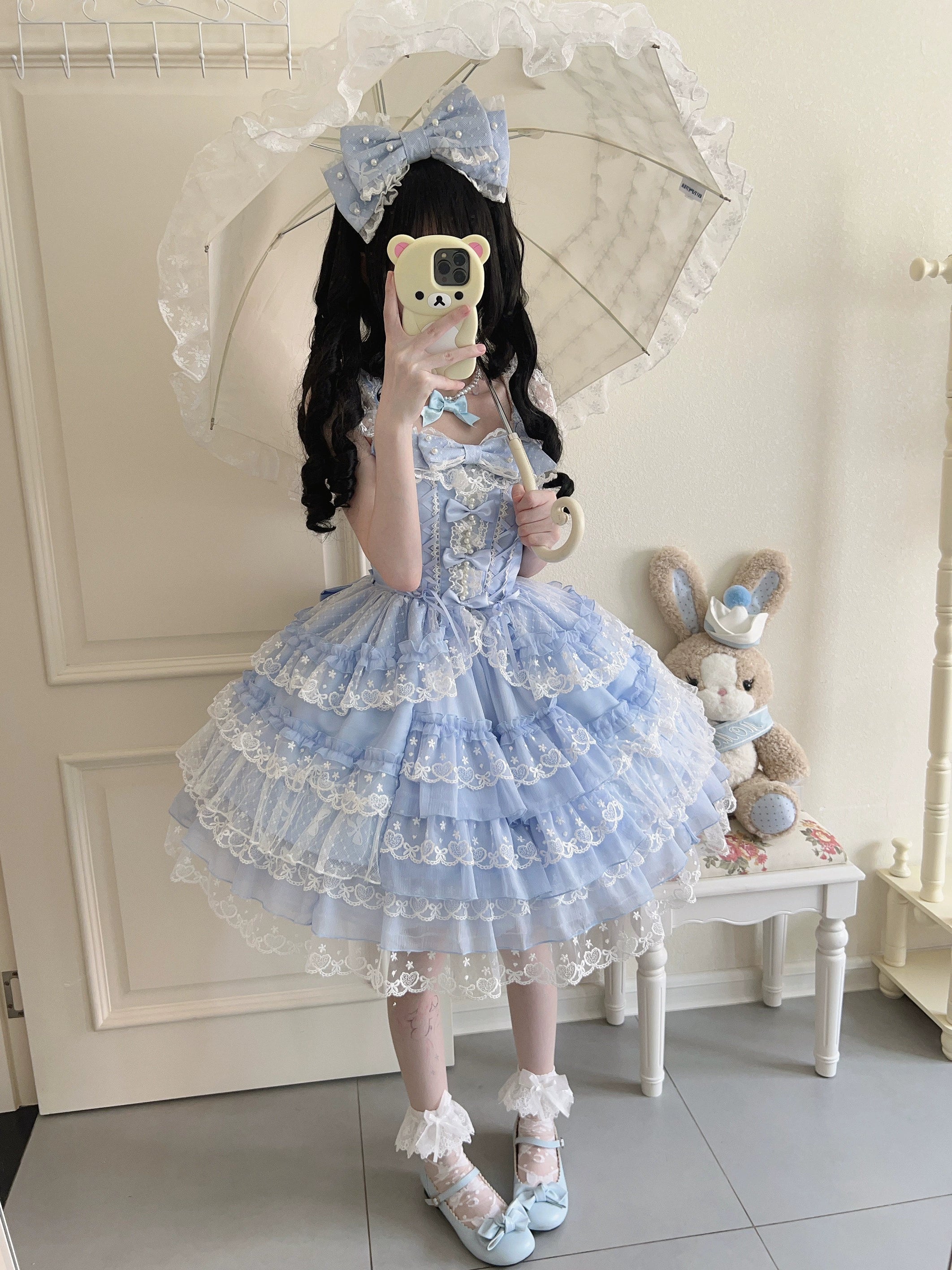 Sugar Girl Love Overture Sweet Lolita Tiered Ruffle JSK and Accessories - image 20