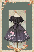 Chandelier - Old School Lolita OP Dress, Polka Dot, Chandelier Print and Accessories - image 17