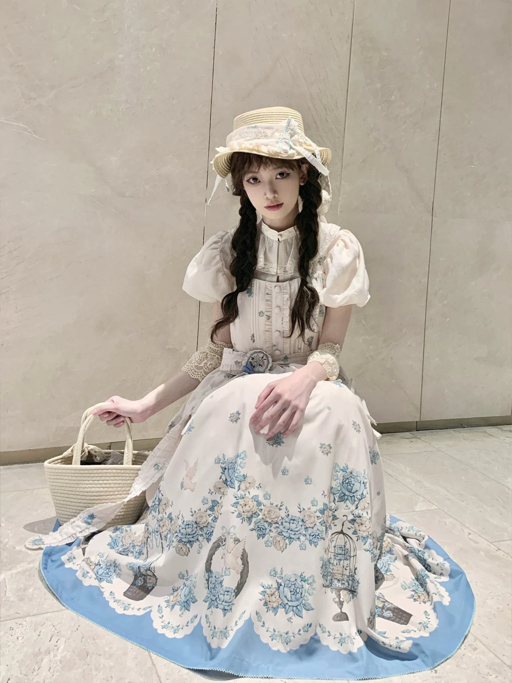 Floral and Bird Series - Classic Lolita JSK Dress, Floral Print - image 42