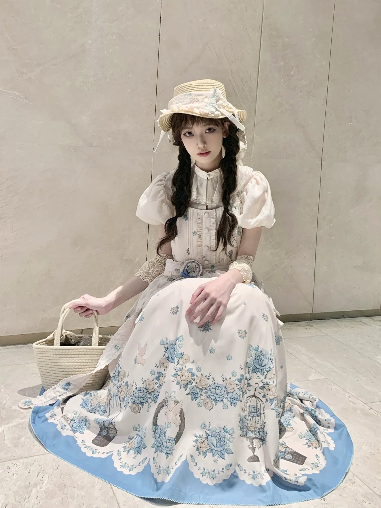 Floral and Bird Series - Classic Lolita JSK Dress, Floral Print - image 42