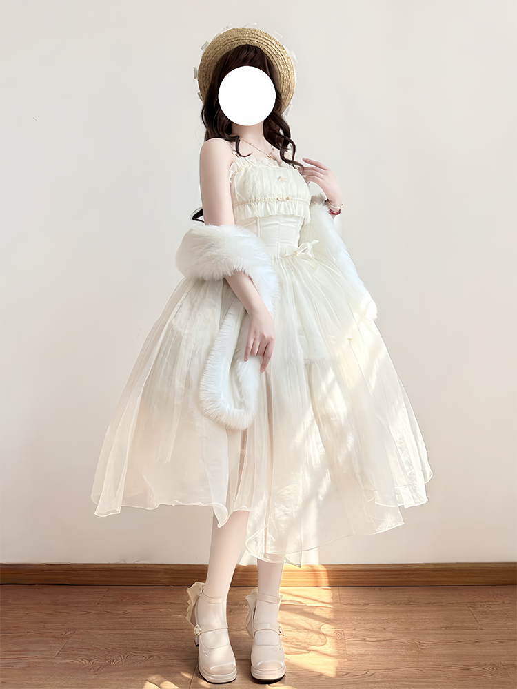 Dreamlike Lily of the Valley - Classic Lolita Platform Shoes with Back Large Bow - image 4