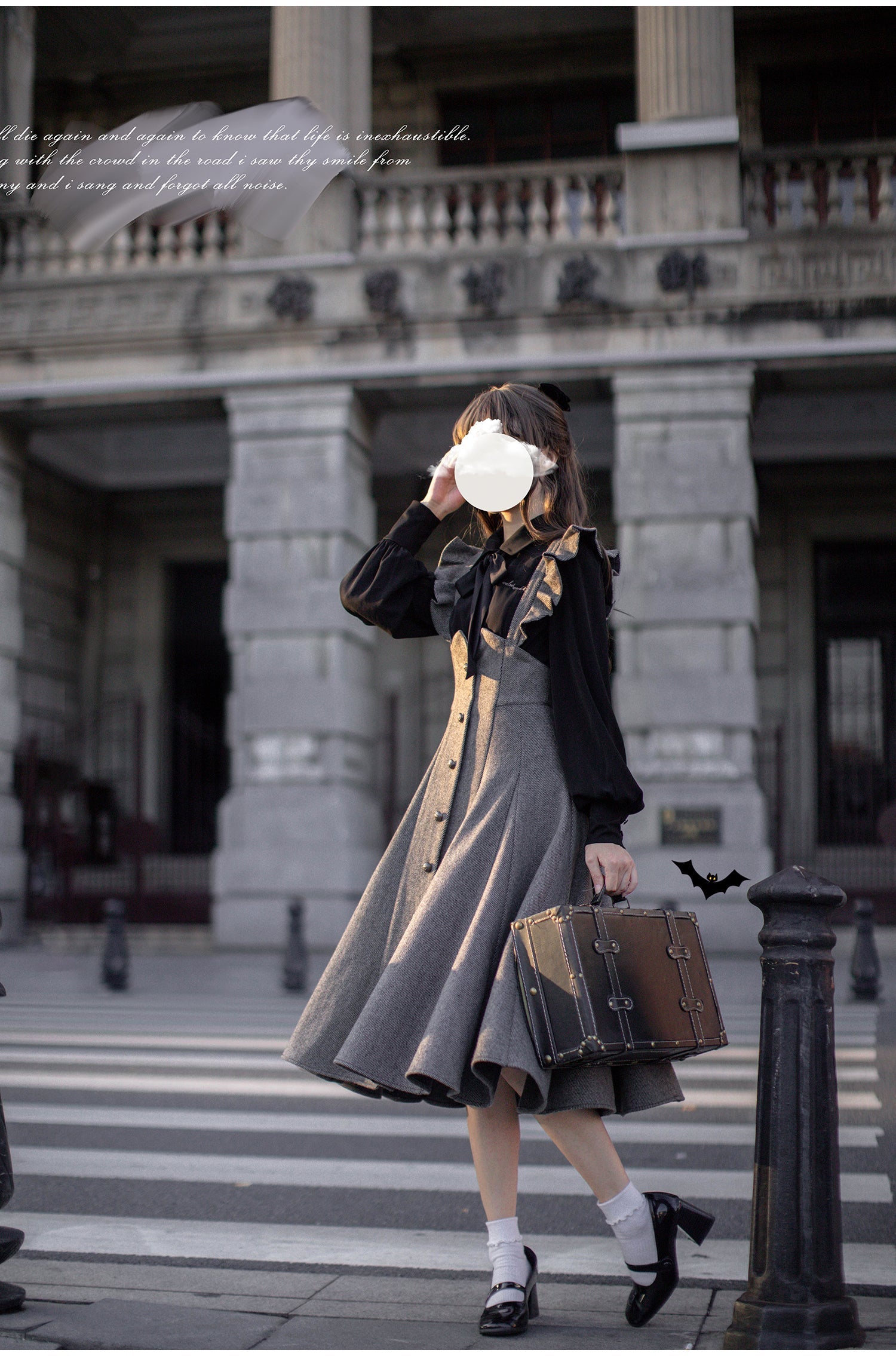 Serena - Elegant Woolen Lolita JSK Dress Set - image 11