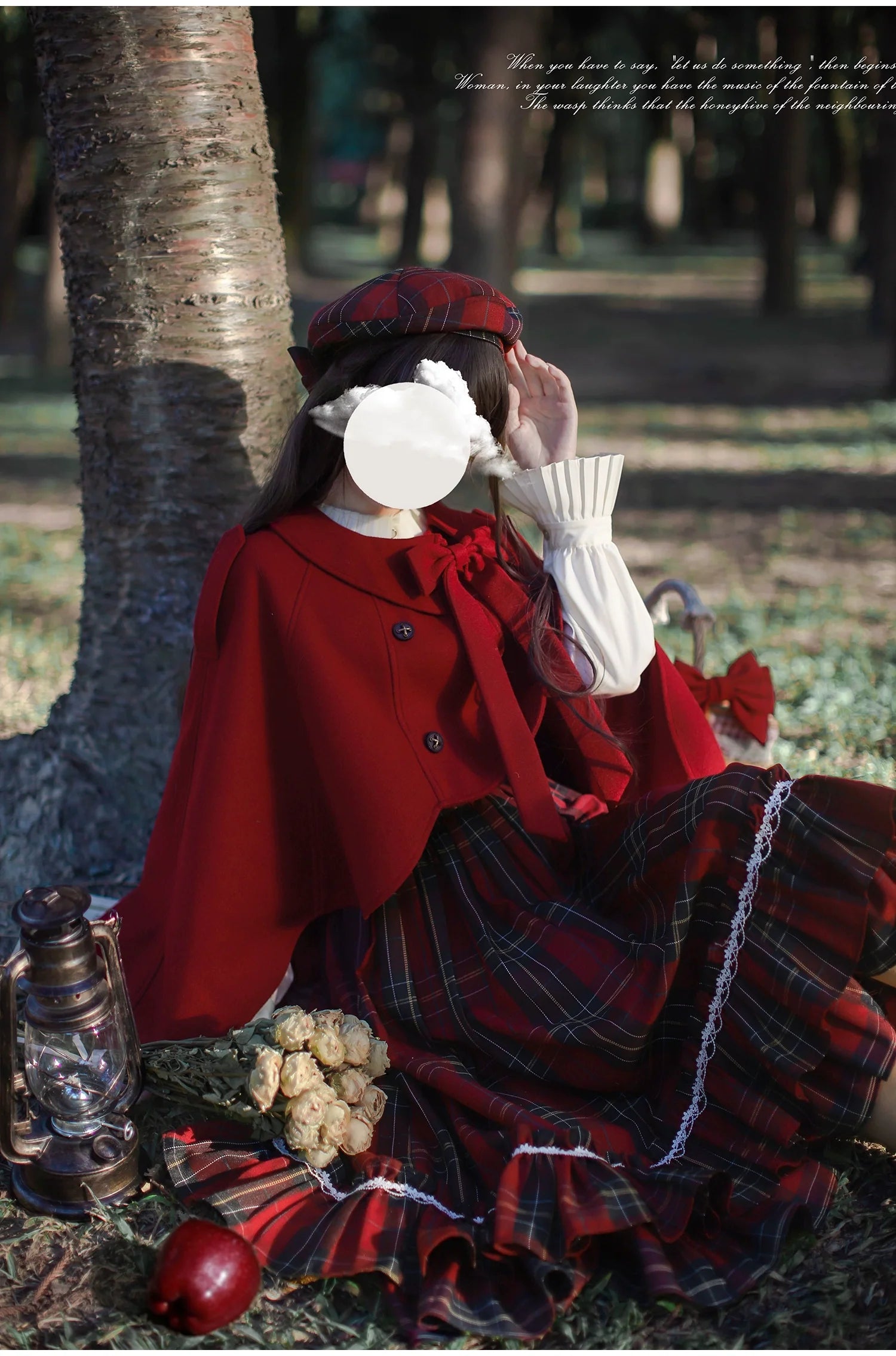 Little Red Riding Hood - Vintage Lolita Cape & JSK Dress Set - image 6