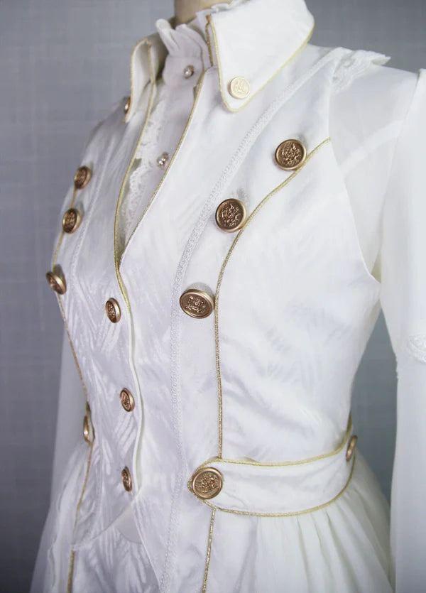 Snow Shadow - Long Sleeveless Ouji Lolita Coat - image 7