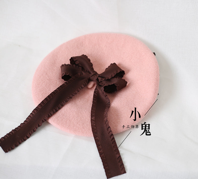 Sweet Bow Multicolors Lolita Wool Beret - image 9