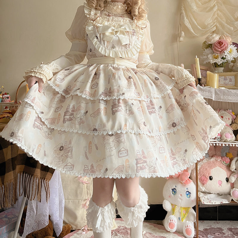 Plus Size Sweet Lolita Beige Jumper Dress - image 8