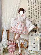 Little Herbalist - Han Lolita Skirt Outfit with Cross-collar Blouse and Apron - image 5