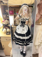 First Generation Doll - Black Old School Lolita Halter JSK Dress with Lace and Accessories - image 7