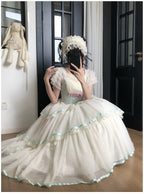 Sea Salt Soda - Classic Lolita Adjustable Corset JSK Dress, Tiered Tulle Hem - image 24
