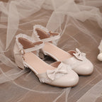 Bow-Tie Sweet Lolita Low Chunky Heel Sandals - image 10