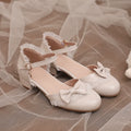 Bow-Tie Sweet Lolita Low Chunky Heel Sandals - image 12