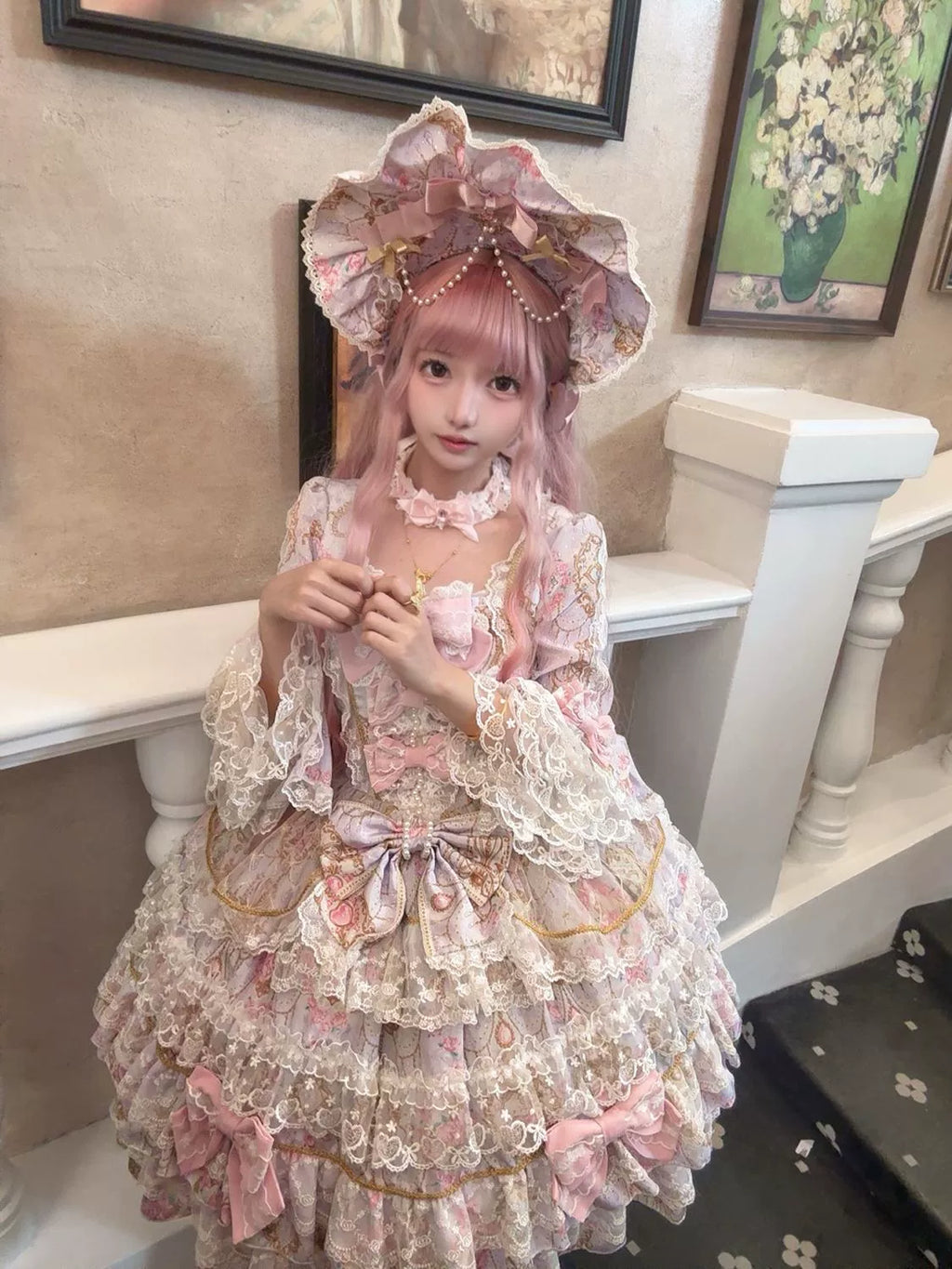 Candlelight Sonata - Sweet Lolita Long-Sleeve OP Dress - image 16