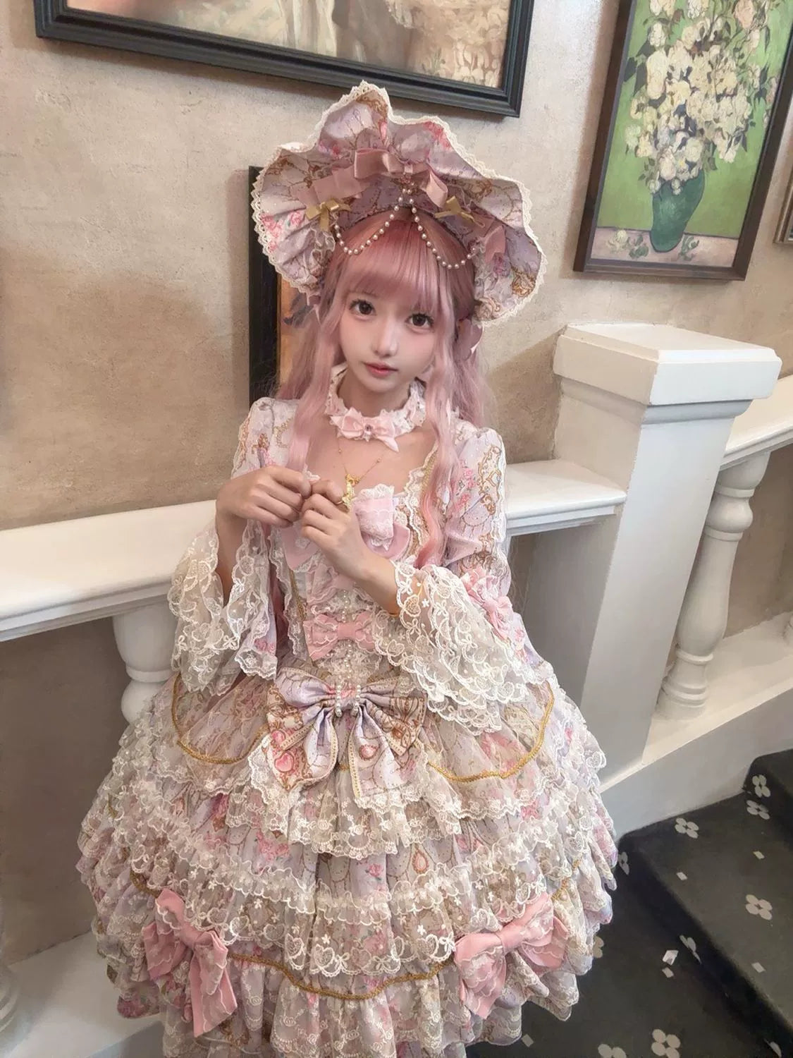 Candlelight Sonata - Sweet Lolita Long-Sleeve OP Dress - image 16