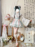 Little Herbalist - Han Lolita Skirt Outfit with Cross-collar Blouse and Apron - image 16