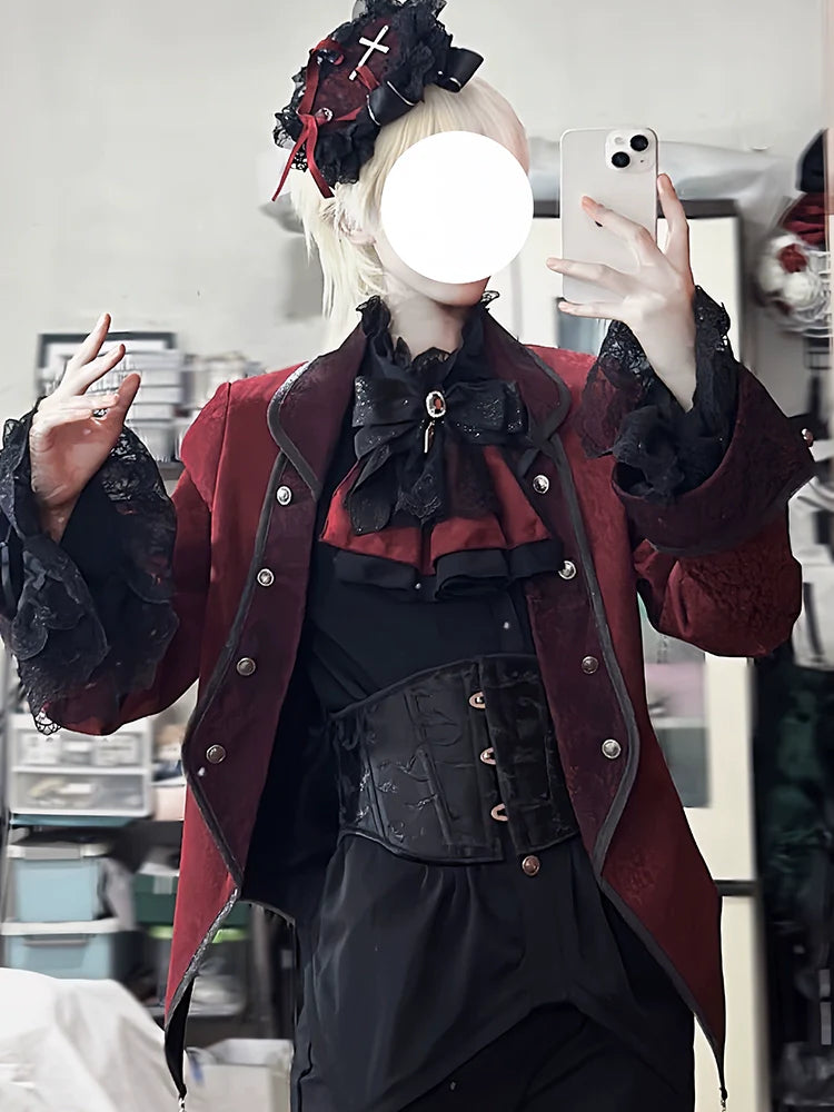 Coffin of Pilgrimage - Medieval European Ouji Lolita Shirt & Pants Suit - image 19