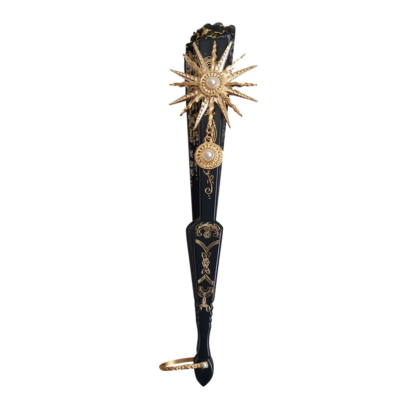 Gothic Lolita Lace Folding Fan with Rose and Sun Options - image 15
