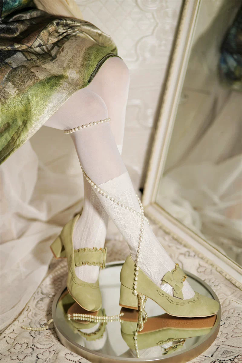 Heidi Manor - Classic Lolita Chunky Heels with Cutout Trims - image 1