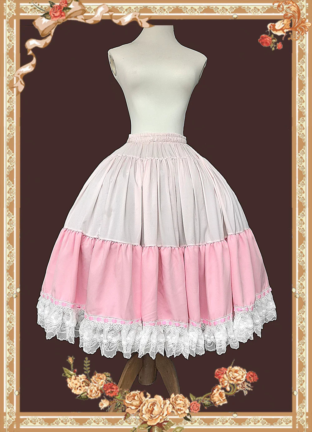 Mirror Doll - Old School Lolita Tiered Hem JSK with Polka Dot Lace and Accessories - image 21
