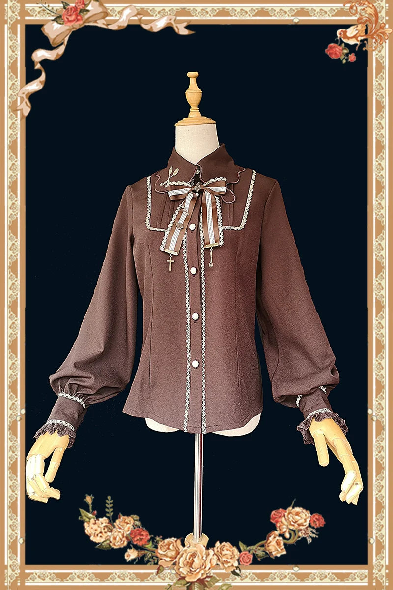 Chocolate Carousel - Peter Pan Collar Old School Lolita JSK Dress, Carousel Print and Accessories - image 16