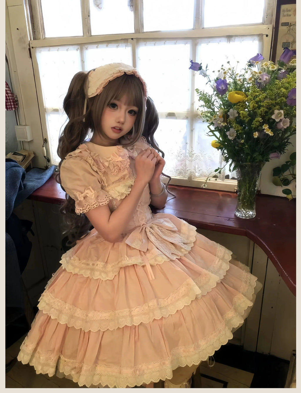 Otome Heart Cotton Old School Lolita JSK Dress Suit and Accessories - image 30