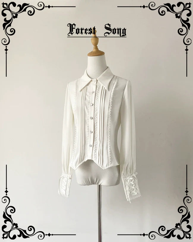 Griffin's Appointment - Vintage Lolita Pointed Collar Blouse - image 1