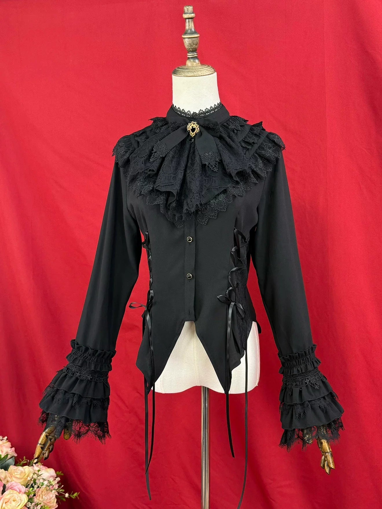 Broken Winged Bat - Gothic Lolita Shirt & SK Set, Bat-wing Shaped Hem - image 9