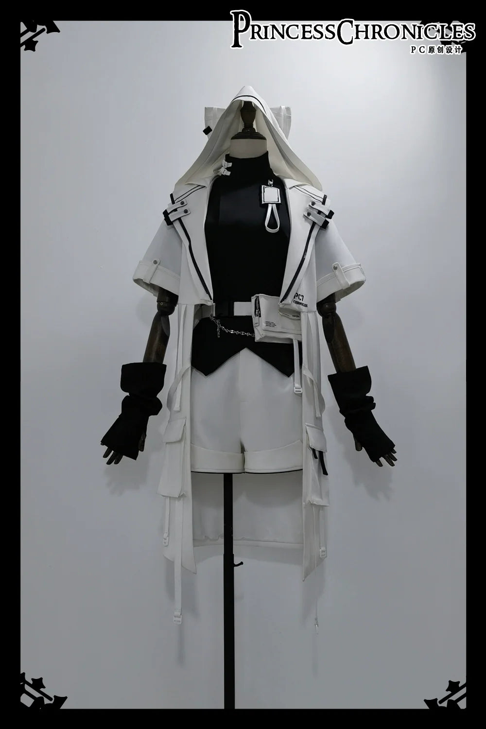 White Cat - Futuristic Style Cool Lolita Pants Suit With Cat Ear Coat - image 17