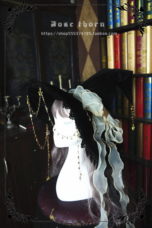 Twinkle Veil Lolita Halloween Witch Hat - image 15
