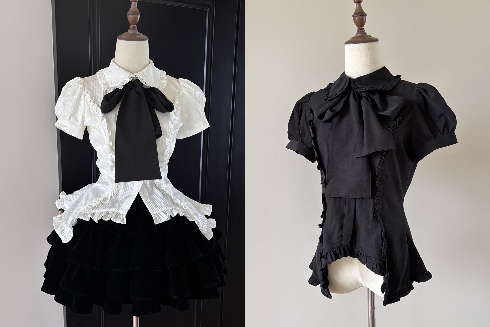 Lilith - Gothic Lolita Short-Sleeve Shirt with Detachable Tie - image 4