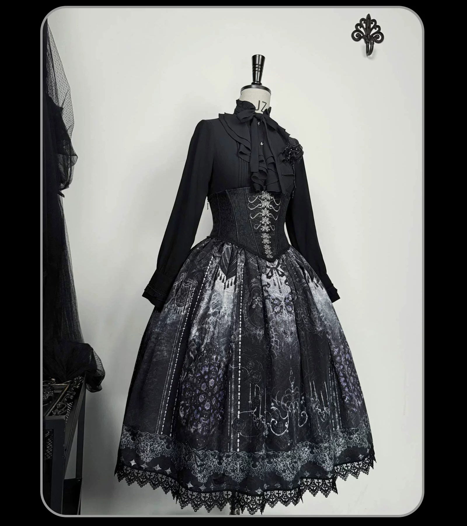 Bone-Eroded Butterfly - Gothic Lolita JSK & SK Set - image 41