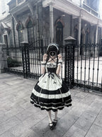 First Generation Doll - Black Old School Lolita Halter JSK Dress with Lace and Accessories - image 11