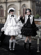 Dawn Bell & Dusk Song - Gothic Lolita Velvet OP Dress, Back Zipper and Accessories - image 2