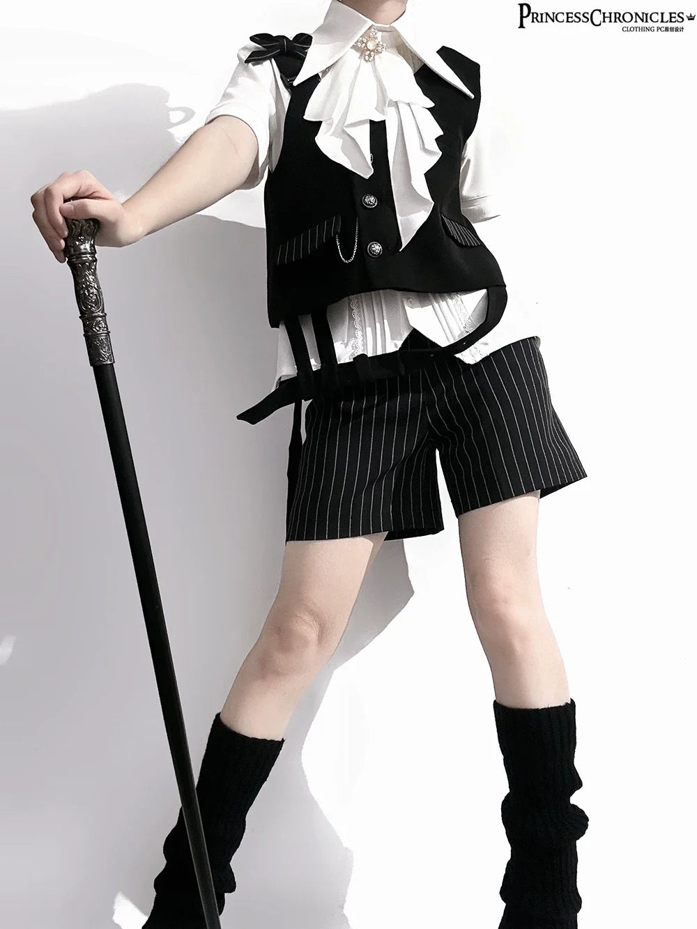 The Dawn of Arrival - Ouji Lolita Fitted Blouse with Detachable Jabot - image 5