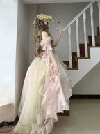 Midsummer Dream - Gradient Color Wedding Lolita JSK Dress Set, Fishbone Waist - image 17