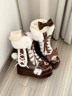 Cherry Snow Bunny Ears - Winter Sweet Lolita Boots, Bunny Ears - image 15